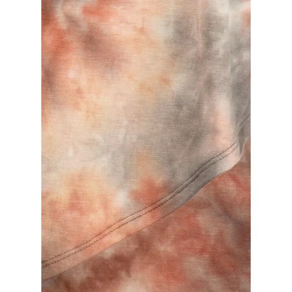 Rust Gray Multi Way Tie Dye Boho One Shoulder Top - Picture 7 of 8